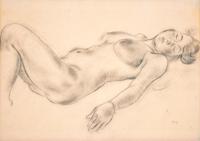 George Grosz Charcoal Drawing, Female Nude Figure - Sold for $3,840 on 11-04-2023 (Lot 862).jpg